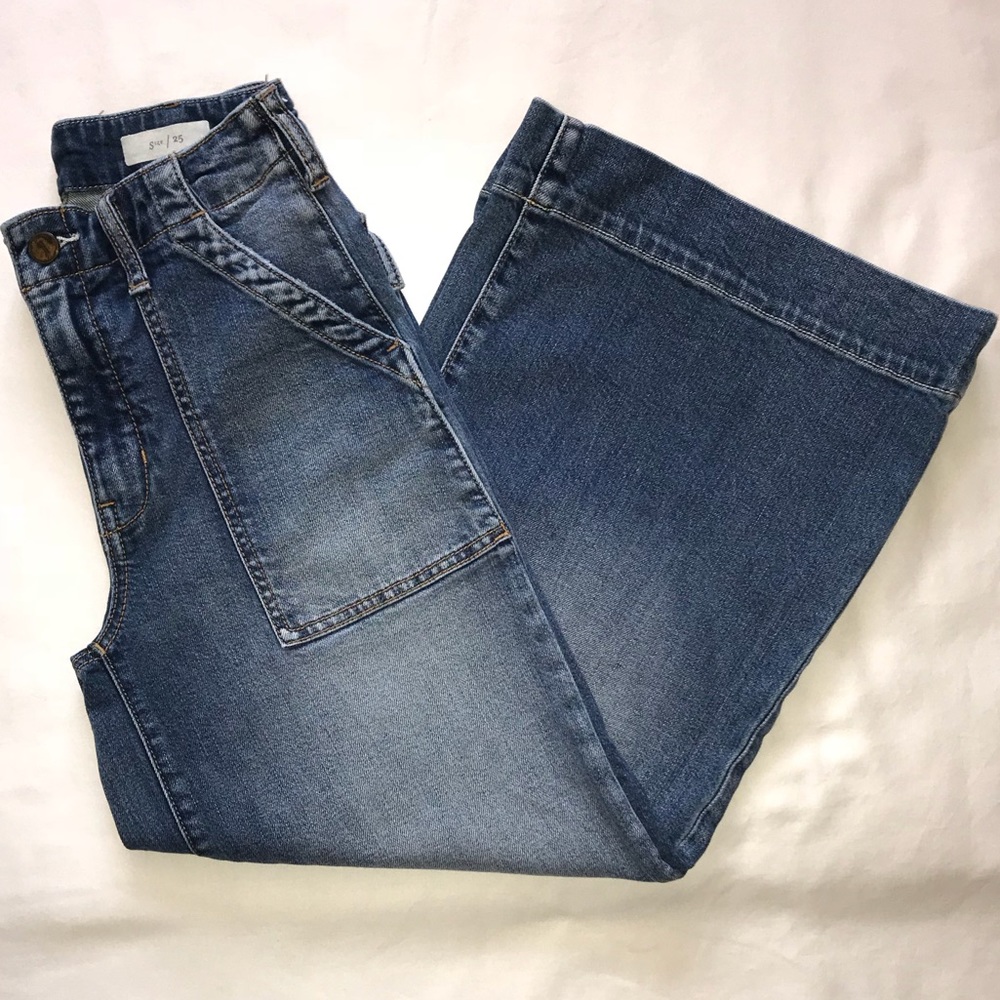 Pilcro and the Letterpress wide leg crop jeans 25